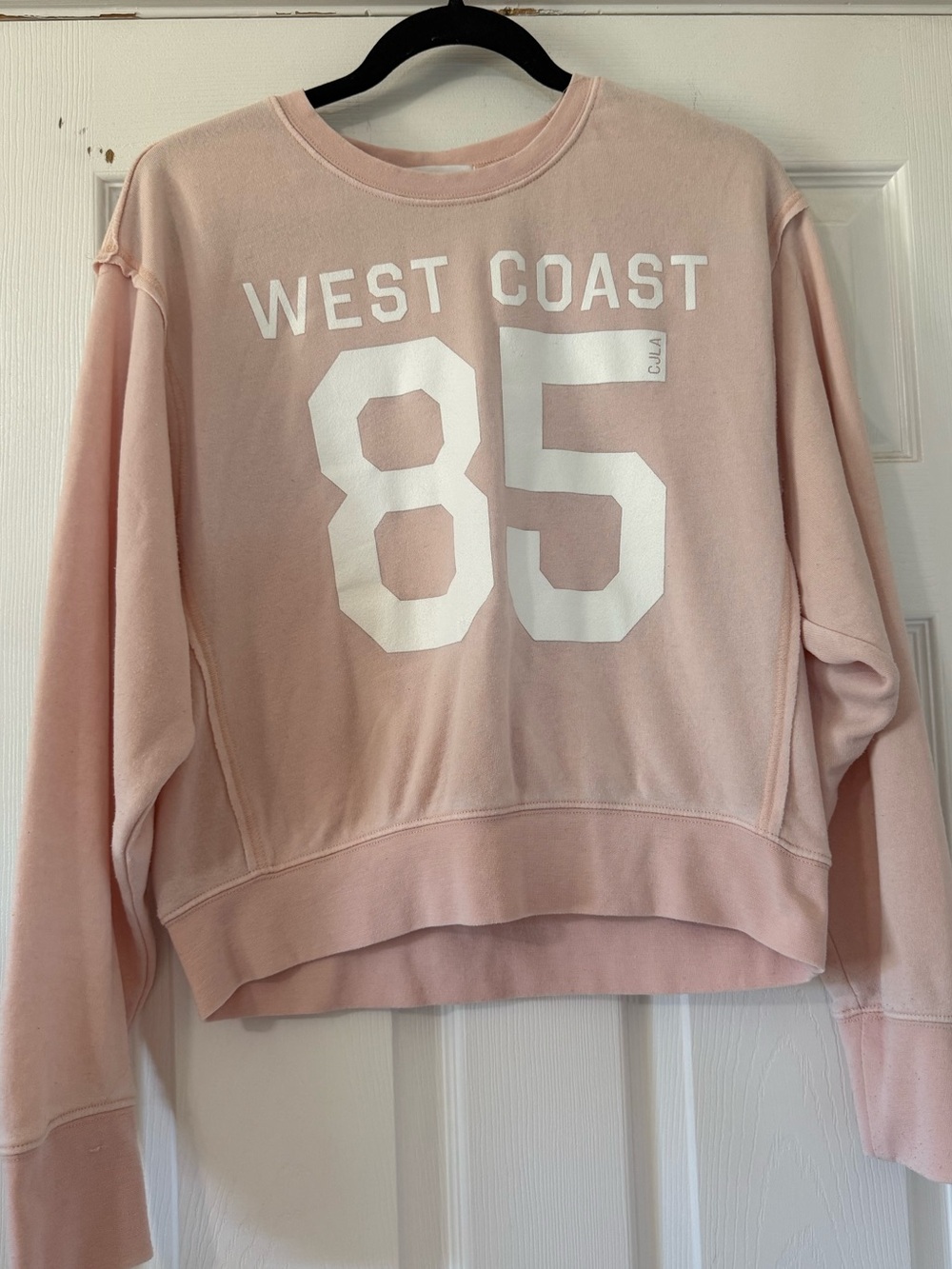 Carly Jean Los Angeles West Coast 85 Pink Crewneck Sweatshirt-Small